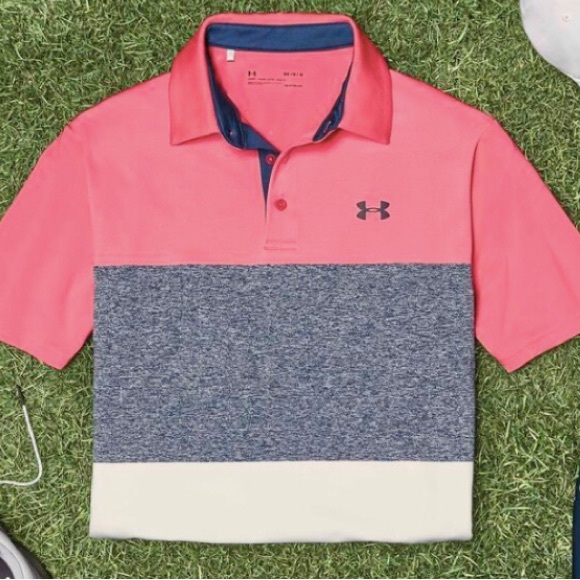Under Armour Other - MEN'S COLORBLOCK PLAYOFF POLO IN PINK/GREY/WHITE